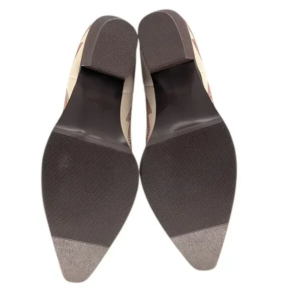 Hochfart Cream Western Ankle Boots Embroidered Leather Size 10 New - Picture 6 of 8